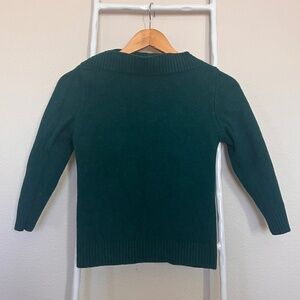 United Colors of Benetton Forest Green Wool Cropped Sweater M - Made in Italy